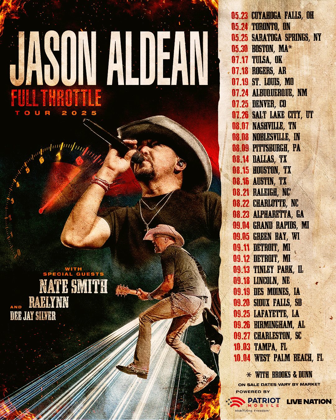 Jason Aldean Full Throttle Tour Poster 2025